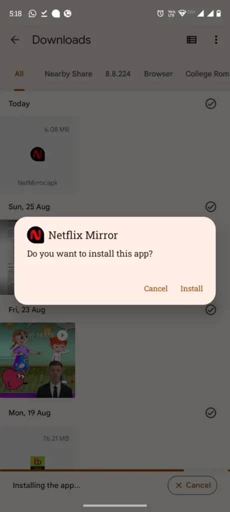 install netmirror